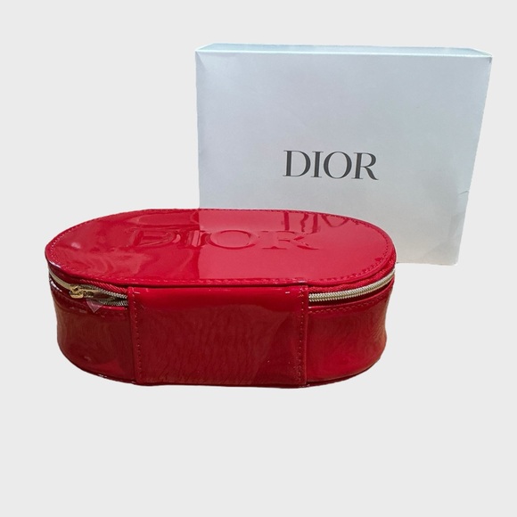 Dior Patent Red Cosmetic Bag Pouch Case - Picture 4 of 9